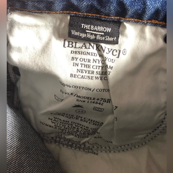 NWT Blank NYC The Barrow High Rise Vintage Shorts in Top Notch Blue - Size 25 - Picture 5 of 6